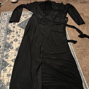 Fashion Nova Black Long Sleeve Wrap Dress